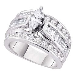 Marquise Diamond Solitaire Bridal Wedding Engagement Ring 1.00 Cttw 14kt White Gold