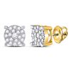 Image 1 : Diamond Fashion Cluster Earrings 1/4 Cttw 10kt Yellow Gold
