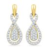 Image 1 : Diamond Oval-shape Dangle Screwback Earrings 1/3 Cttw 10k Yellow Gold