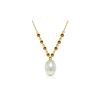 Image 1 : Genuine 5 ctw Pearl & Citrine Necklace 14KT Yellow Gold - REF-25R4P