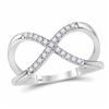Image 1 : Diamond Split-shank Infinity Ring 1/6 Cttw 10kt White Gold