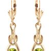Image 1 : Genuine 1.30 ctw Peridot Earrings 14KT Yellow Gold - REF-49V3W