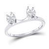 Image 1 : Oval Diamond Ring Guard Wrap Solitaire Enhancer 1/2 Cttw 14kt White Gold