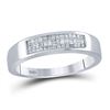Image 1 : Invisible-set Diamond Triple Row Band 1/4 Cttw 14kt White Gold