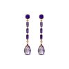Image 1 : Genuine 8.6 ctw Amethyst Earrings 14KT Rose Gold - REF-43X3M