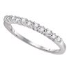 Image 1 : Diamond Single Row Band Ring 1/6 Cttw 10kt White Gold