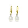 Image 1 : Genuine 8.1 ctw Pearl & Diamond Earrings 14KT Yellow Gold - REF-27M2T