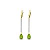 Image 1 : Genuine 3.6 ctw Peridot & Diamond Earrings 14KT Yellow Gold - REF-50H9X