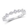 Image 1 : Diamond Geometric Stackable Band Ring 1/10 Cttw 14kt Rose Gold