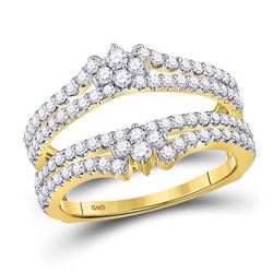 Diamond Wrap Ring Guard Enhancer 7/8 Cttw 14kt Yellow Gold