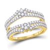 Image 1 : Diamond Wrap Ring Guard Enhancer 7/8 Cttw 14kt Yellow Gold