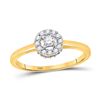 Image 1 : Diamond Solitaire Halo Promise Bridal Ring 1/4 Cttw 10kt Yellow Gold
