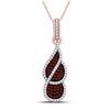 Image 1 : Round Red Color Enhanced Diamond Fashion Pendant 1/3 Cttw 10kt Rose Gold