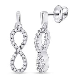 Diamond Infinity Dangle Earrings 1/4 Cttw 10kt White Gold