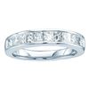 Image 1 : Channel-set Diamond Single Row Wedding Band 1/2 Cttw  14kt White Gold