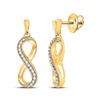 Image 1 : Diamond Infinity Dangle Earrings 1/10 Cttw 10kt Yellow Gold