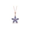 Image 1 : Genuine 1.40 ctw Tanzanite Necklace 14KT Rose Gold - REF-37F6Z