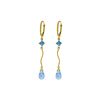 Image 1 : Genuine 3.5 ctw Blue Topaz Earrings 14KT Yellow Gold - REF-33V8W