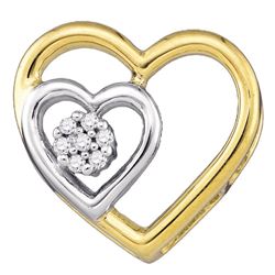 Diamond Heart Pendant .03 Cttw 10kt Yellow Gold