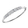 Image 1 : Diamond Concentric Cluster Bangle Bracelet 1-1/4 Cttw 10kt White Gold