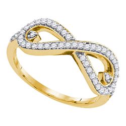 Diamond Infinity Ring 1/4 Cttw 10kt Yellow Gold