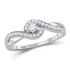 Image 1 : Diamond Solitaire Swirl Promise Bridal Ring 1/5 Cttw 10kt Yellow Gold
