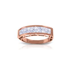 Genuine 2.25 ctw Aquamarine Ring 14KT Rose Gold - REF-60V3W