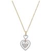 Image 1 : Diamond Triple Nested Heart Pendant Necklace 1/3 Cttw 10kt Yellow Gold