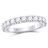 Image 1 : Diamond Single Row Machine-set Wedding Band 1.00 Cttw 14kt White Gold