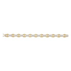 Mens Diamond Big Look Pave-set Fashion Bracelet 1-3/8 Cttw 10kt Yellow Gold