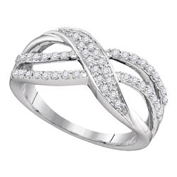 Diamond Crossover Band Ring 1/3 Cttw 10kt White Gold