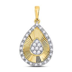 Diamond Teardrop Pendant 1/6 Cttw 10kt Yellow Gold