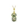 Genuine 6.5 ctw Green Amethyst Necklace 14KT Yellow Gold - REF-38W6Y