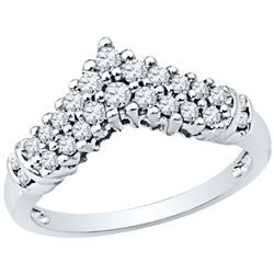 Diamond Chevron Band Ring 1/2 Cttw 10k White Gold