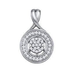 Diamond Cluster Circle Pendant 1/6 Cttw 10k White Gold