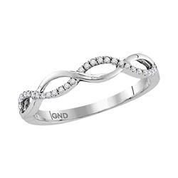 Diamond Twist Band Ring 1/6 Cttw 10kt White Gold