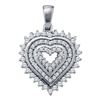 Diamond Concentric Heart Pendant 1/3 Cttw 10kt White Gold