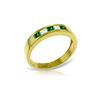 Genuine 0.63 ctw Emerald & White Topaz Ring 14KT Yellow Gold - REF-49M2T