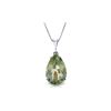 Genuine 5 ctw Green Amethyst Necklace 14KT White Gold - REF-30F3Z