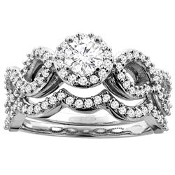 0.85 CTW Diamond Ring 14K White Gold - REF-134M2A