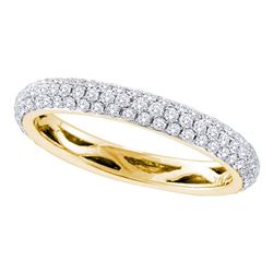 Round Pave-set Diamond Wedding Band 3/4 Cttw 14kt Yellow Gold