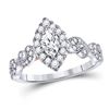 Marquise Diamond Solitaire Bridal Wedding Engagement Ring 3/4 Cttw 14kt Two-tone Gold