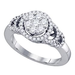 Diamond Cluster Ring 3/4 Cttw 10kt White Gold