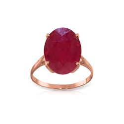 Genuine 7.5 ctw Ruby Ring 14KT Rose Gold - REF-82F2Z