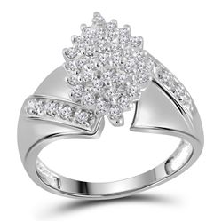 Diamond Cluster Ring 1/2 Cttw 10kt White Gold