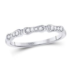 Diamond Stackable Band Ring 1/10 Cttw 10kt White Gold