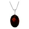 Genuine 6 ctw Garnet Necklace 14KT White Gold - REF-37W6Y