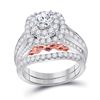 Diamond Bridal Wedding Engagement Ring Band Set 2.00 Cttw 14kt Two-tone Gold