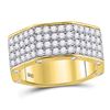 Mens Diamond Octagon Nut Band Ring 2-3/4 Cttw 14kt Yellow Gold