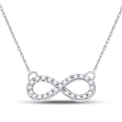 Diamond Infinity Pendant Necklace 1/5 Cttw 10kt White Gold